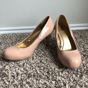 Tan/Beige Rounded Toe High Heels